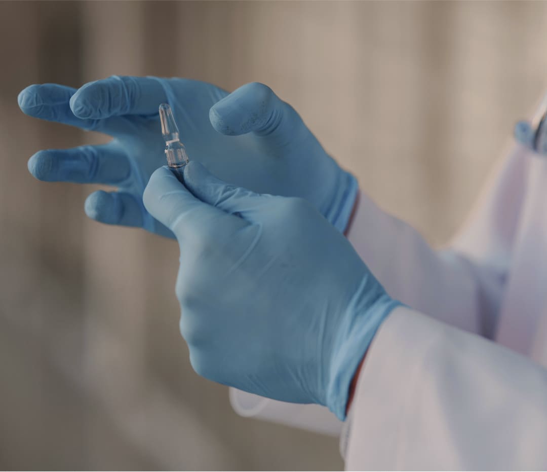 Healthcare professional preparing a vaccine